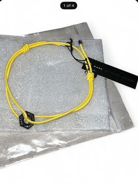 Marc by Marc Jacobs Yellow Cord Bracelet with Silver Hex Charm